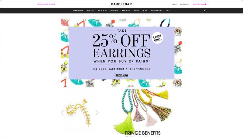 珠宝网站设计实例--Bauble Bar 珠宝网站设计实例--Bauble Bar